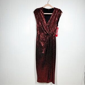 NWT JM Studio John Meyer Collection Red Sequin Sleeveless Holiday Party Dress 6